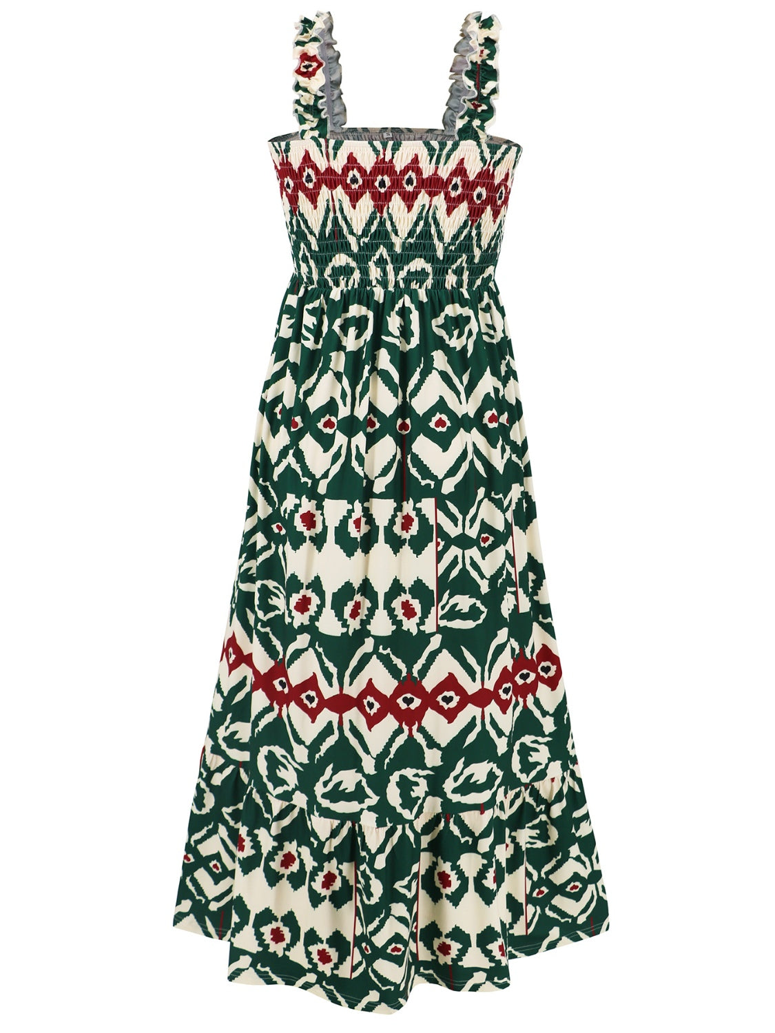 Honeybee Mumford's Smocked Printed Square Neck Sleeveless Dress