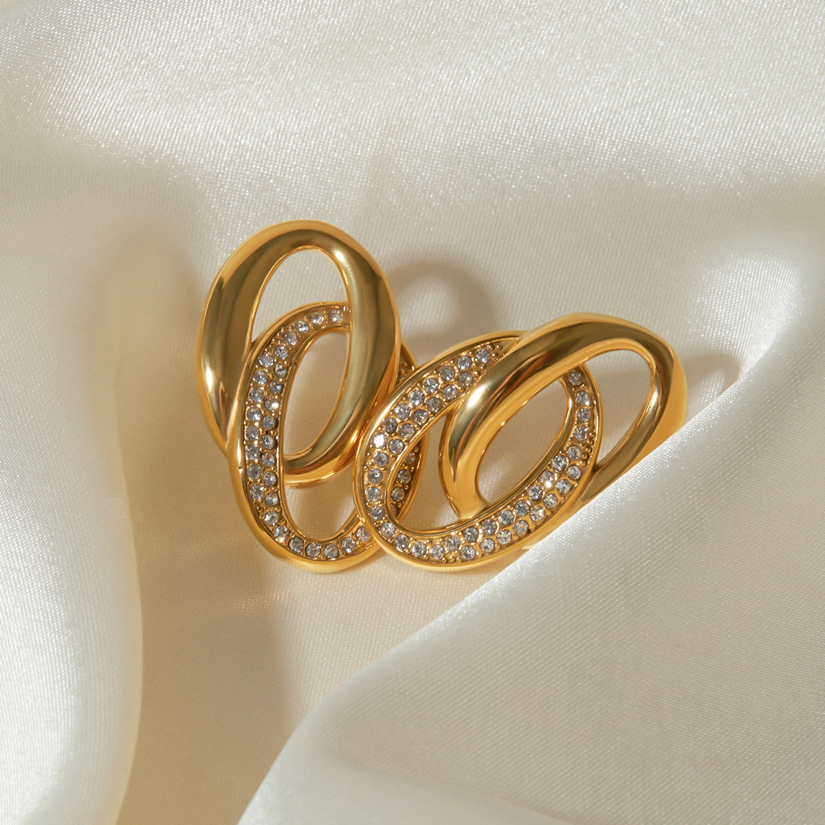 honeybee Mumford's Rhinestone Double-Hoop Earrings