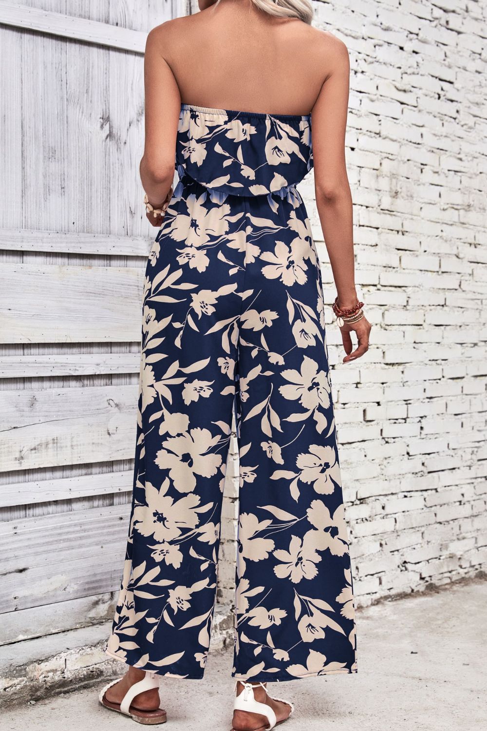 Honeybee Mumford's Floral Strapless Wide Leg Jumpsuit