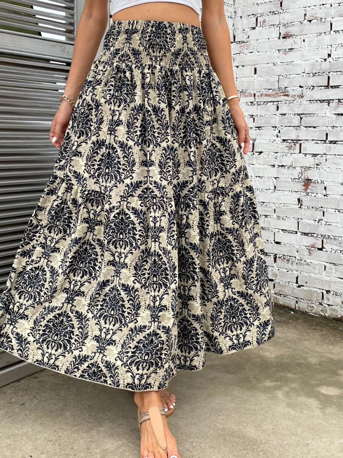 Honeybee Mumford's Printed Elastic Waist Maxi Skirt