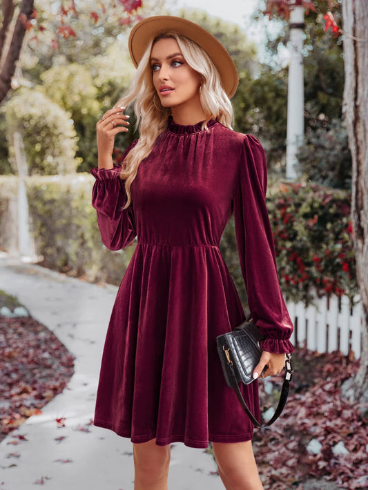 Honeybee Mumford's Long Flounce Sleeve Dress w/ A-Line