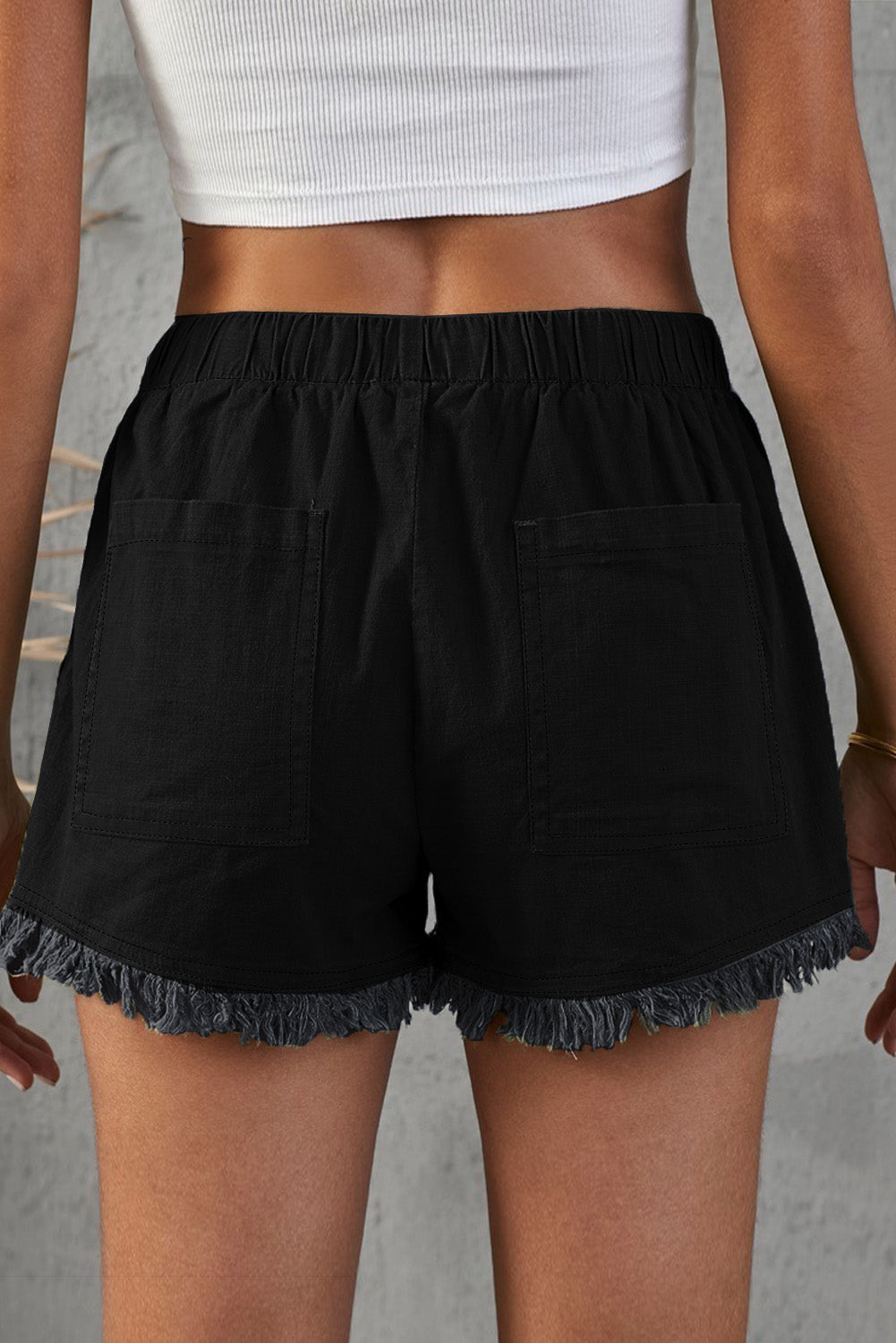 Honeybee Mumford's Pocketed Frayed Denim Shorts