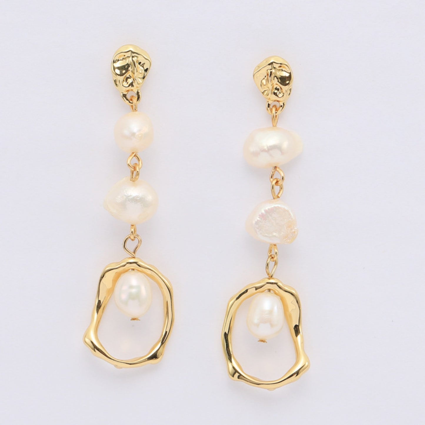 honeybee Mumford's Gold-Plated Freshwater Pearl Earrings