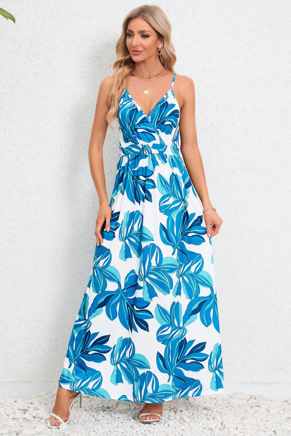 Honeybee Mumford's Printed Surplice Maxi Cami Dress