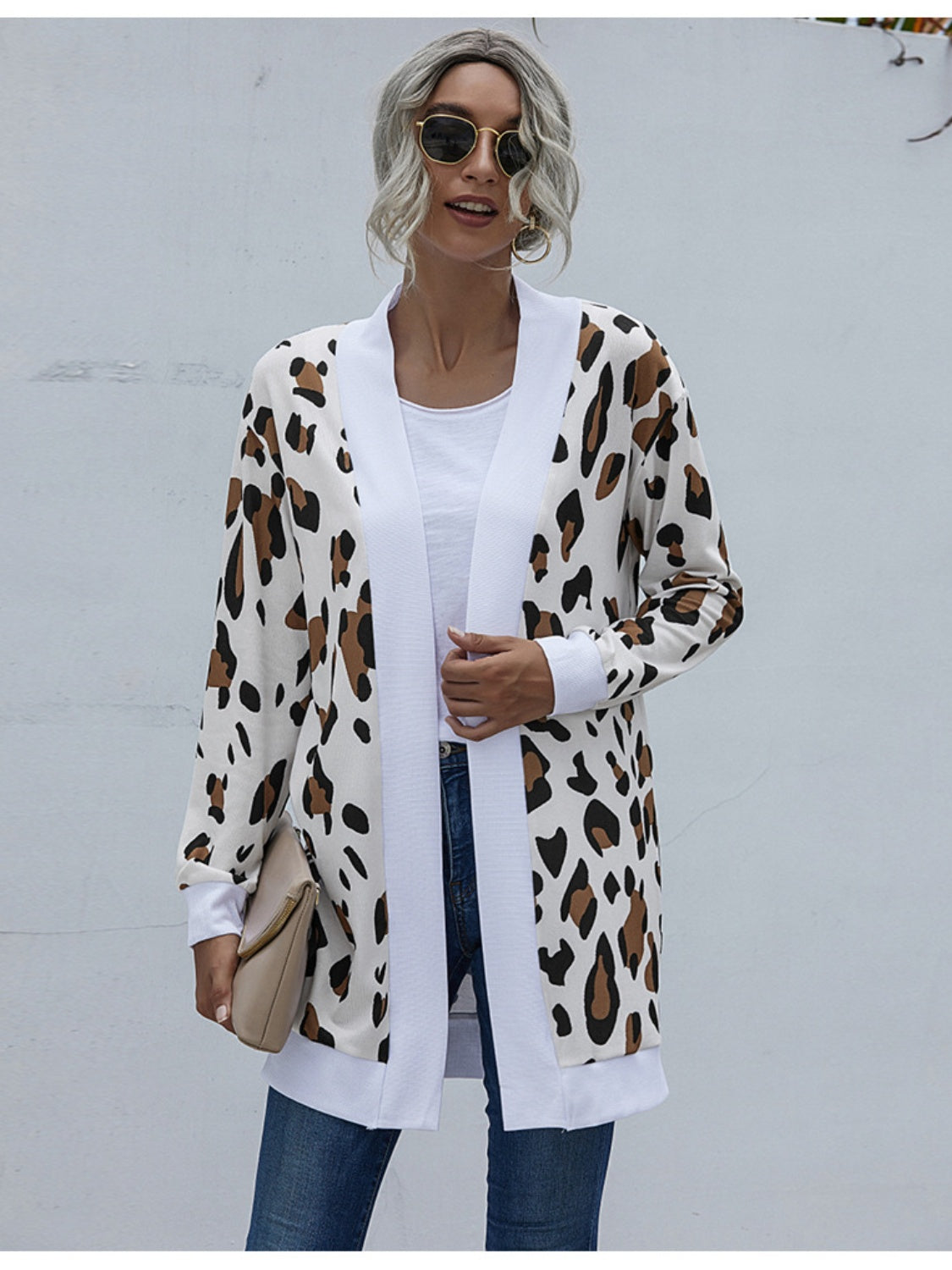 Honeybee Mumford's Leopard Open Front Cardigan