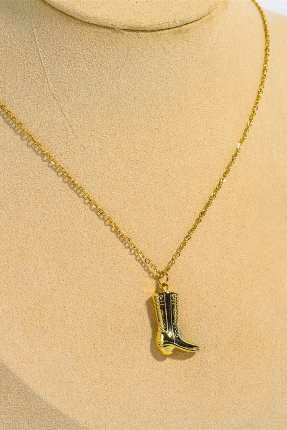 Honeybee Mumford's Cowboy Boot Pendant Stainless Steel Necklace