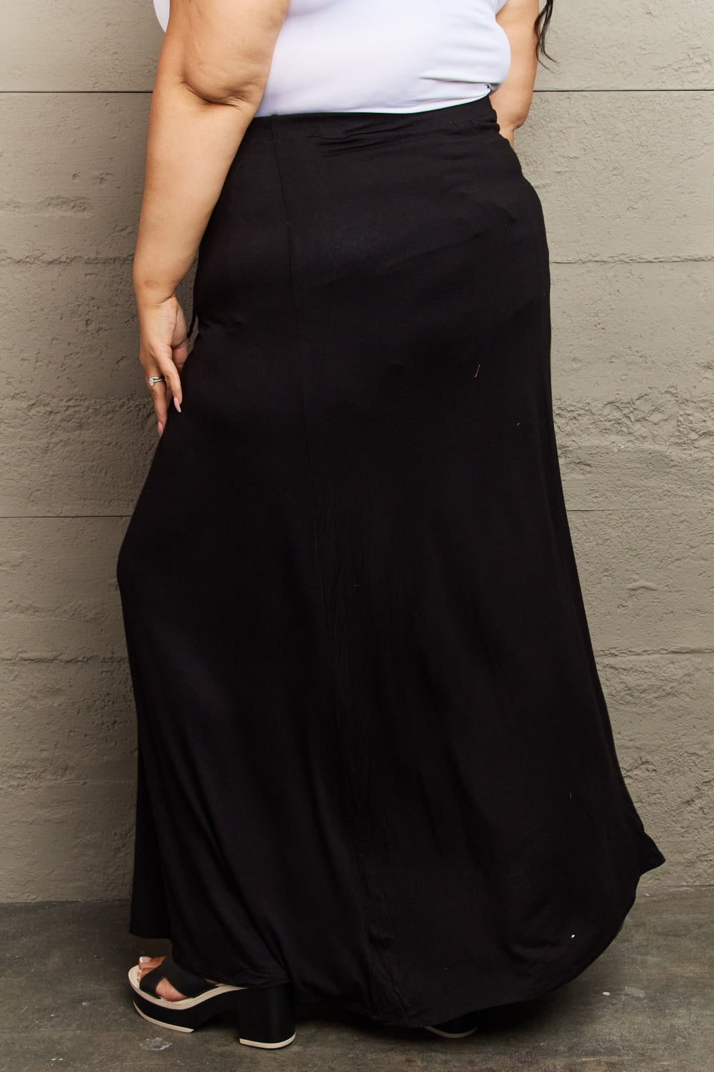 Honeybee Mumford's For The Day Full Size Flare Maxi Skirt in Black