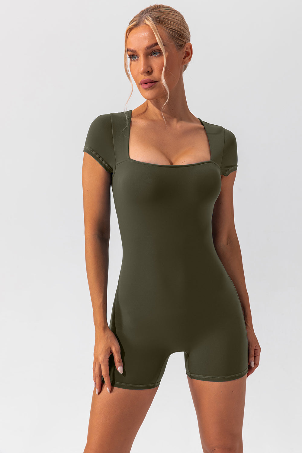 Honeybee Mumford's Square Neck Cap Sleeve Active Romper