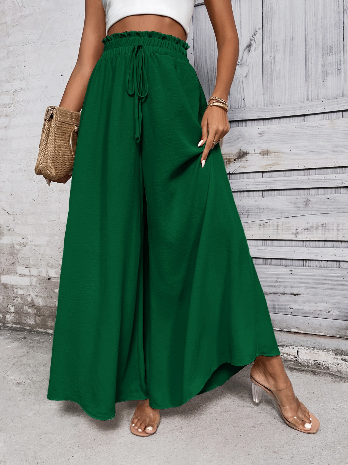 Honeybee Mumford's Tied High Waist Wide Leg Pants