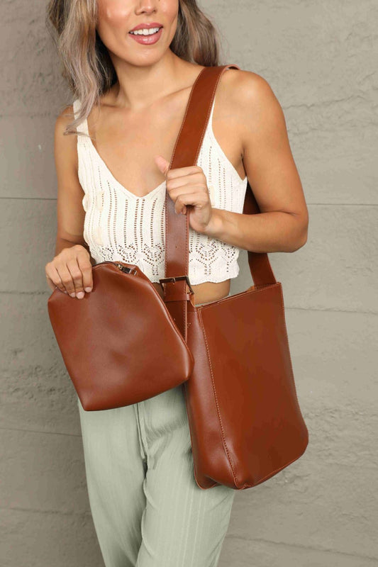 Honeybee Mumford's Honeybee Mumford's 2-Piece Leather Tote Bag Set