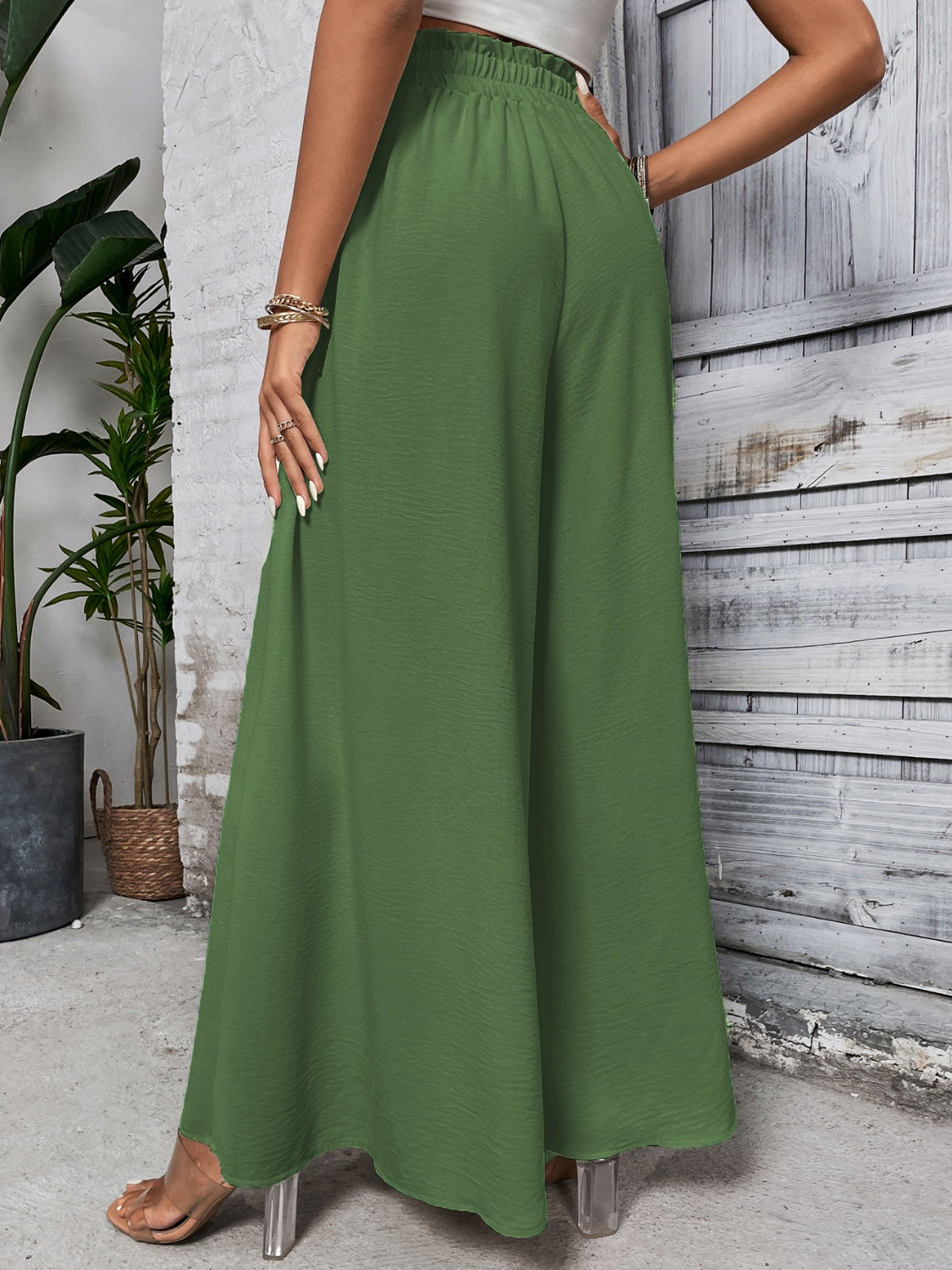 Honeybee Mumford's Tied High Waist Wide Leg Pants