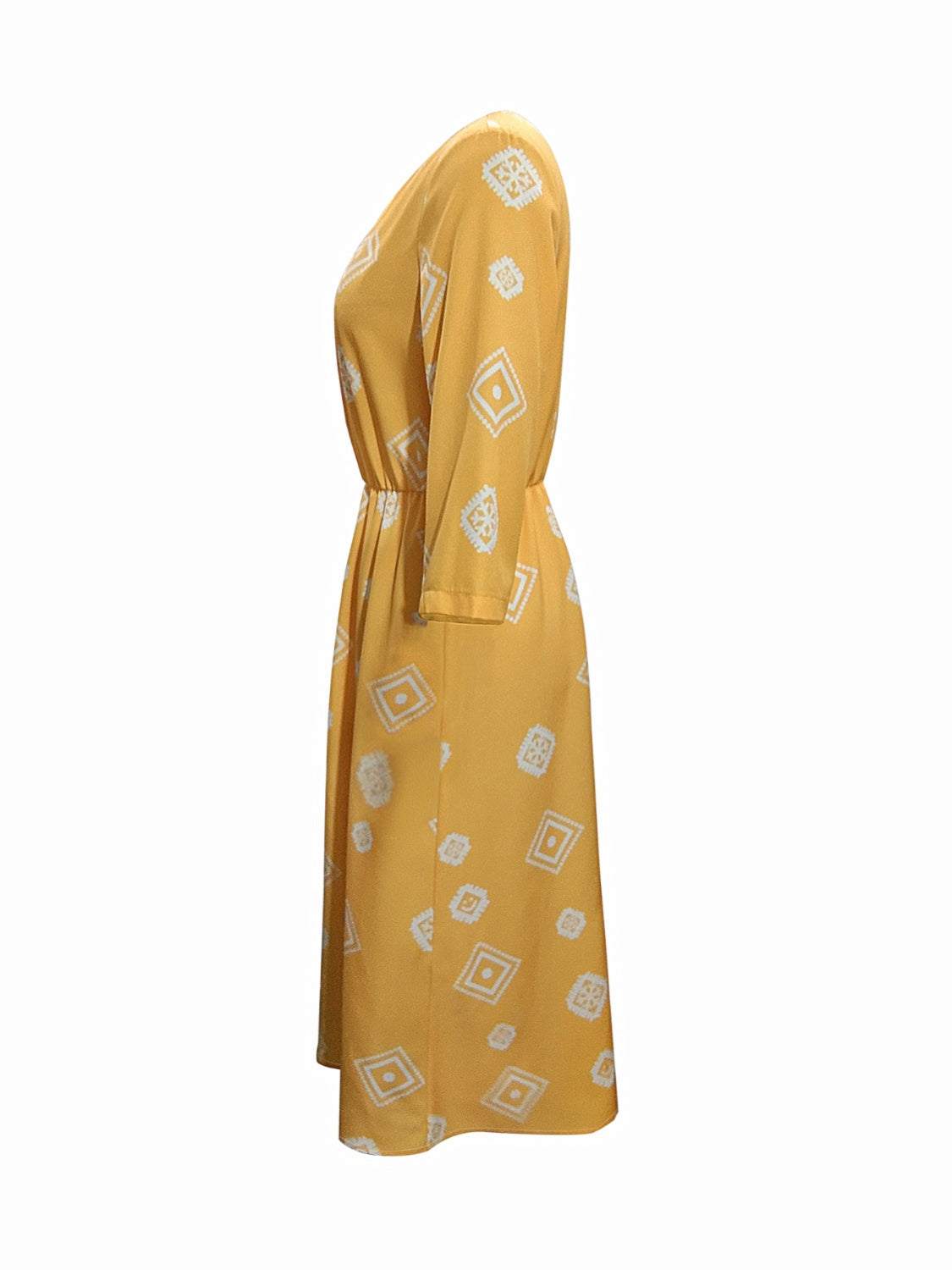 Honeybee Mumford's Geometric Notched Neck Dress