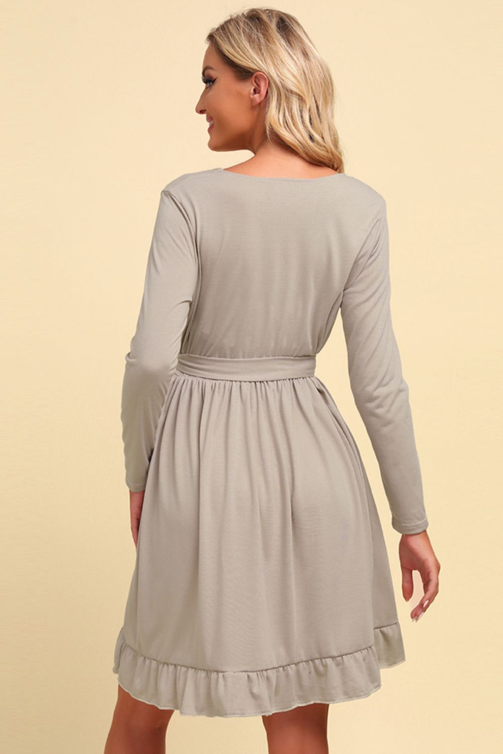 Honeybee Mumford's Long Sleeve Dress w/ Tie Waist Ruffle Hem