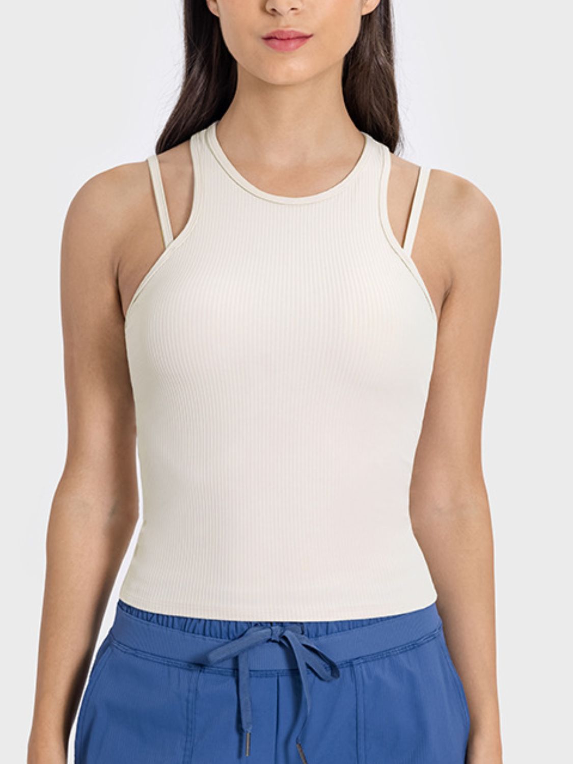 Honeybee Mumford's Cutout Round Neck Racerback Active Tank