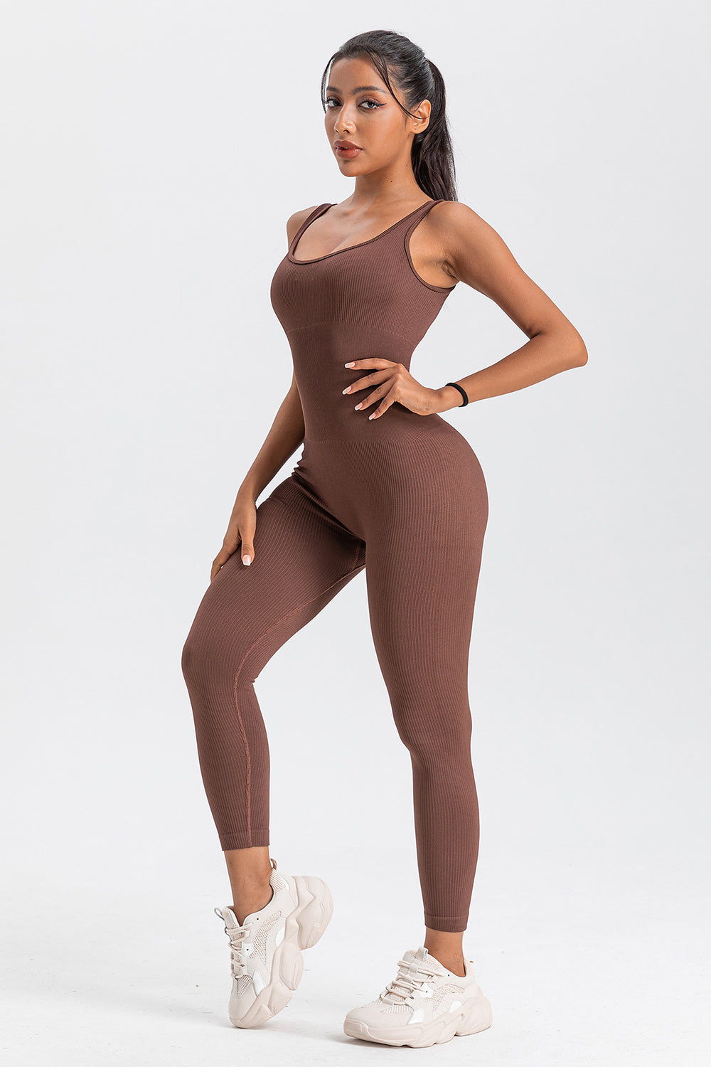 Honeybee Mumford's Wide Strap Sleeveless Active Jumpsuit