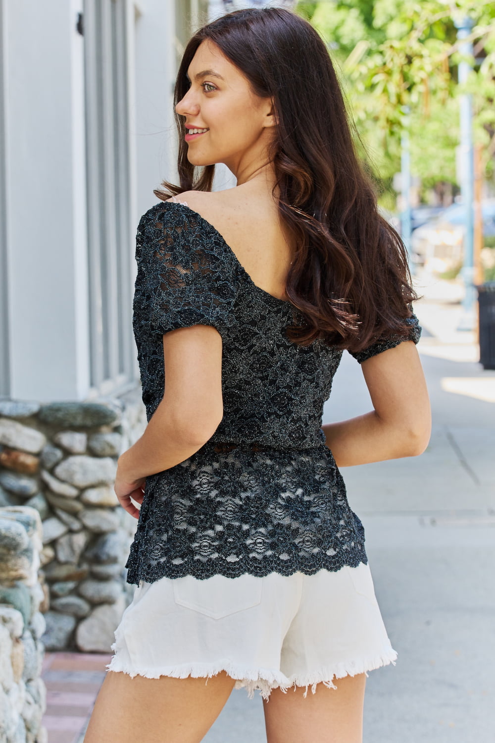 Honeybee Mumford's Show Stopper Glitter Peplum Top