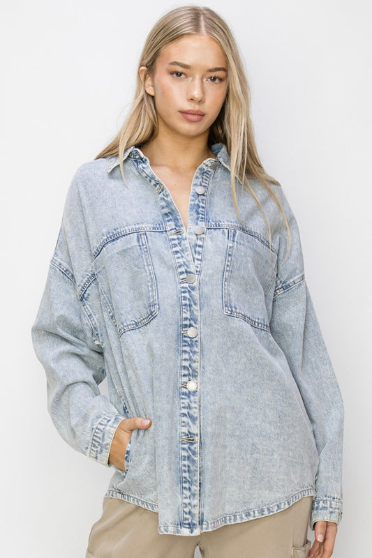 Honeybee Mumford's Button Up Long Sleeve Shacket