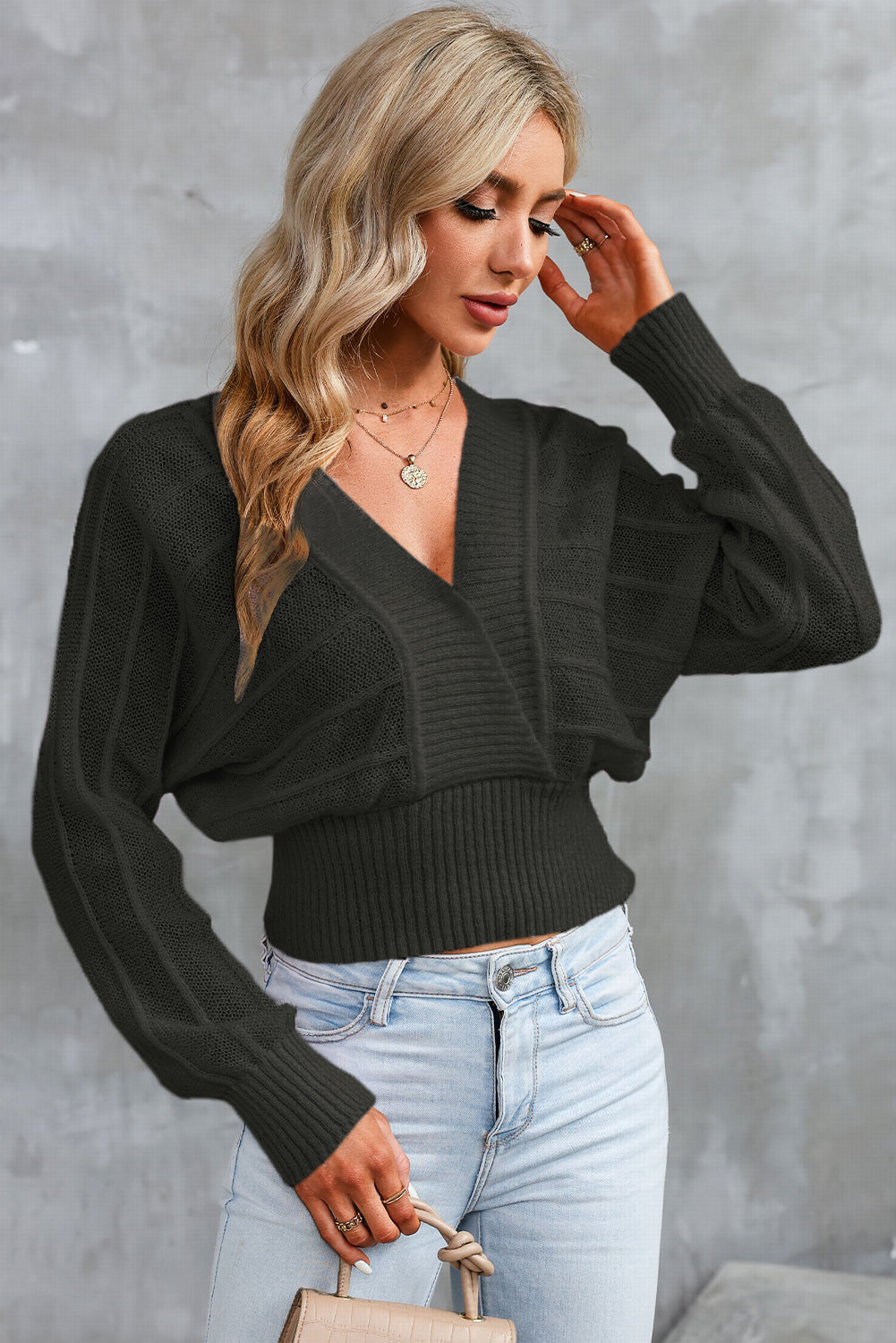 Honeybee Mumford's Surplice Neck Lace-Up Sweater