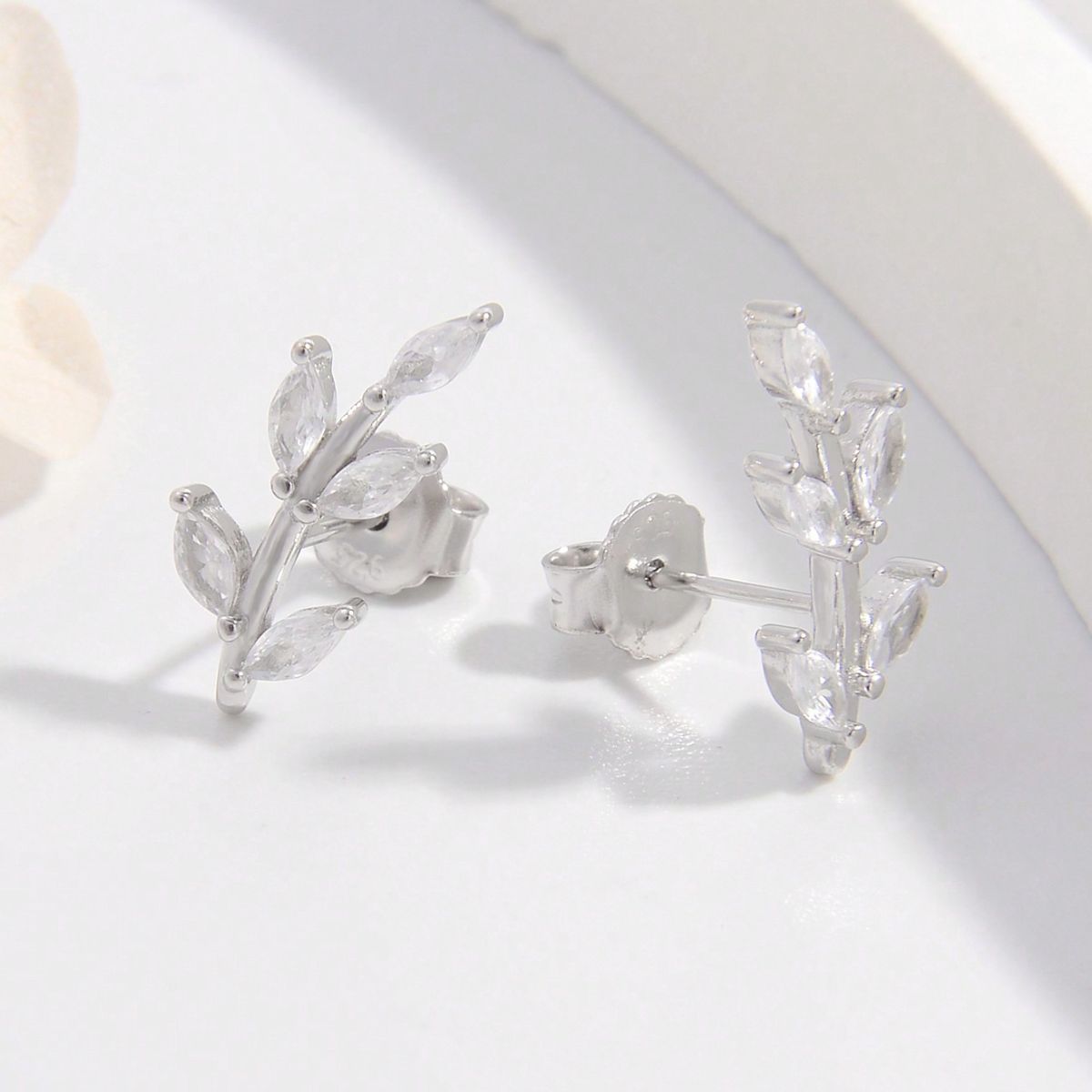 Honeybee Mumford's Sterling Silver Leaf Shape Earrings