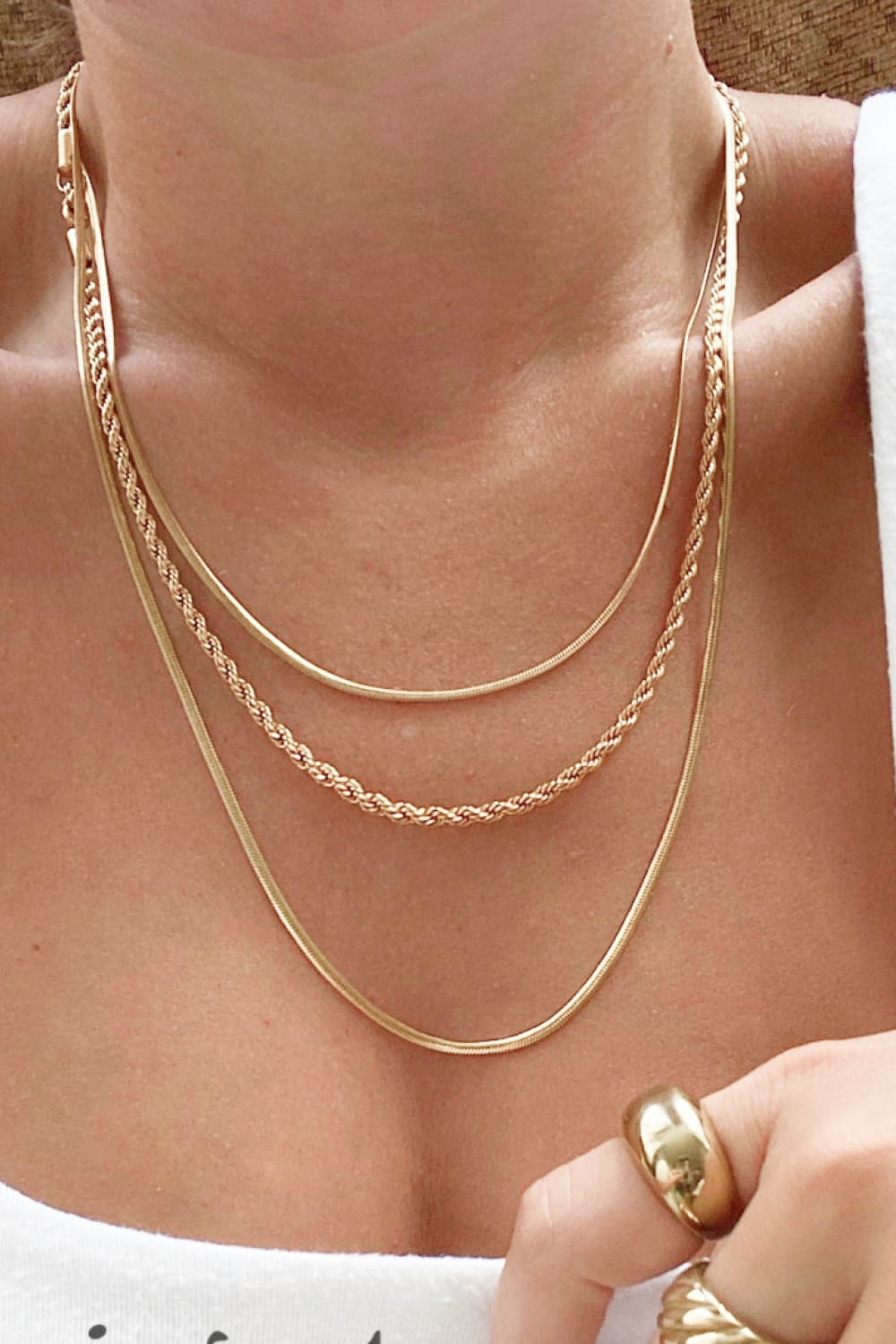 Honeybee Mumford's 18K Gold-Plated Triple Layer Necklace