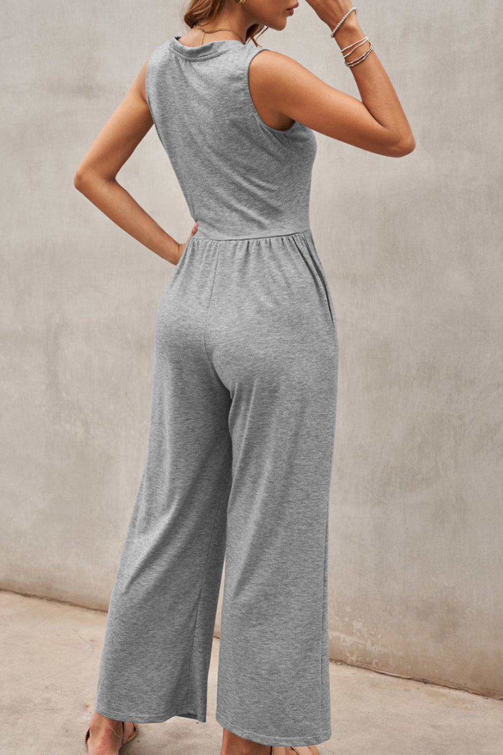 Honeybee Mumford's Full Size Scoop Neck Wide Strap Jumpsuit