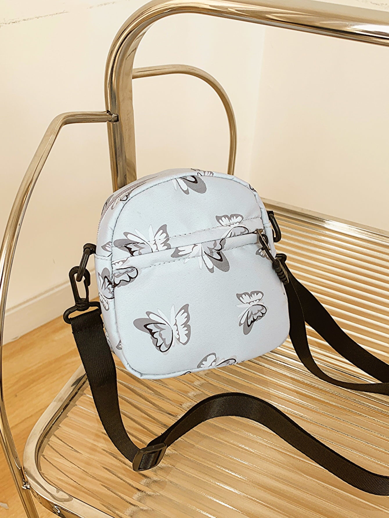 Honeybee Mumford's Butterfly Print Shoulder Bag in pink or light grey and more