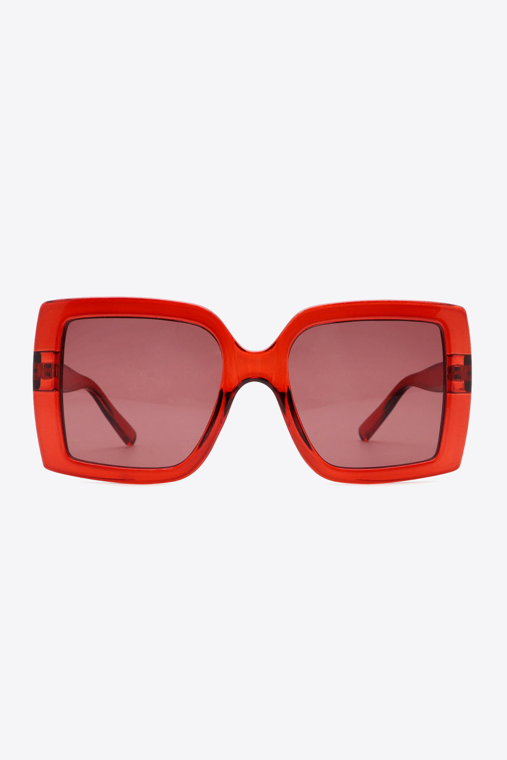 Honeybee Mumford's Deep Red Square Sunglasses w/Acetate Lens