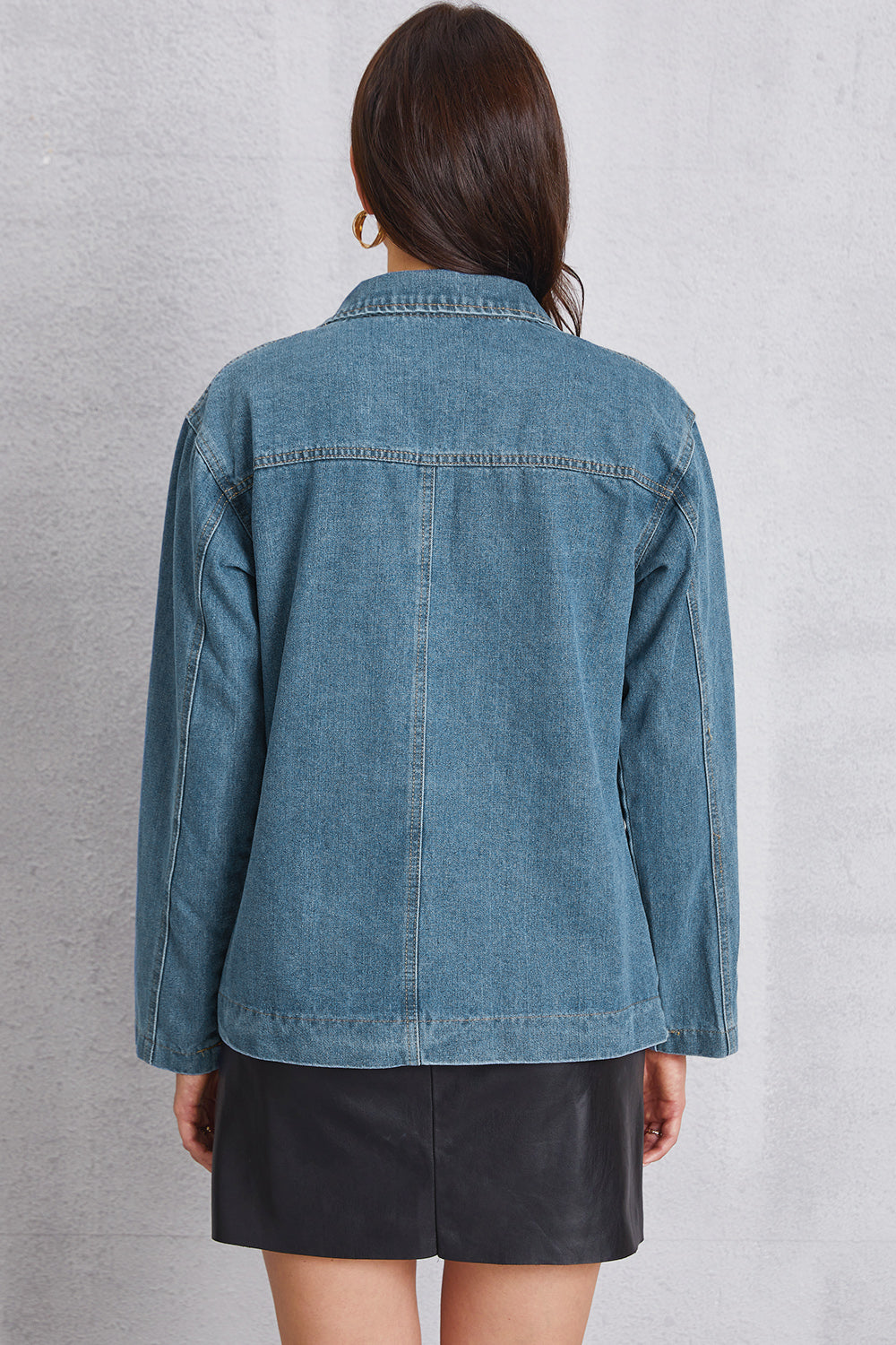 Honeybee Mumford's Pocketed Button Up Denim Jacket