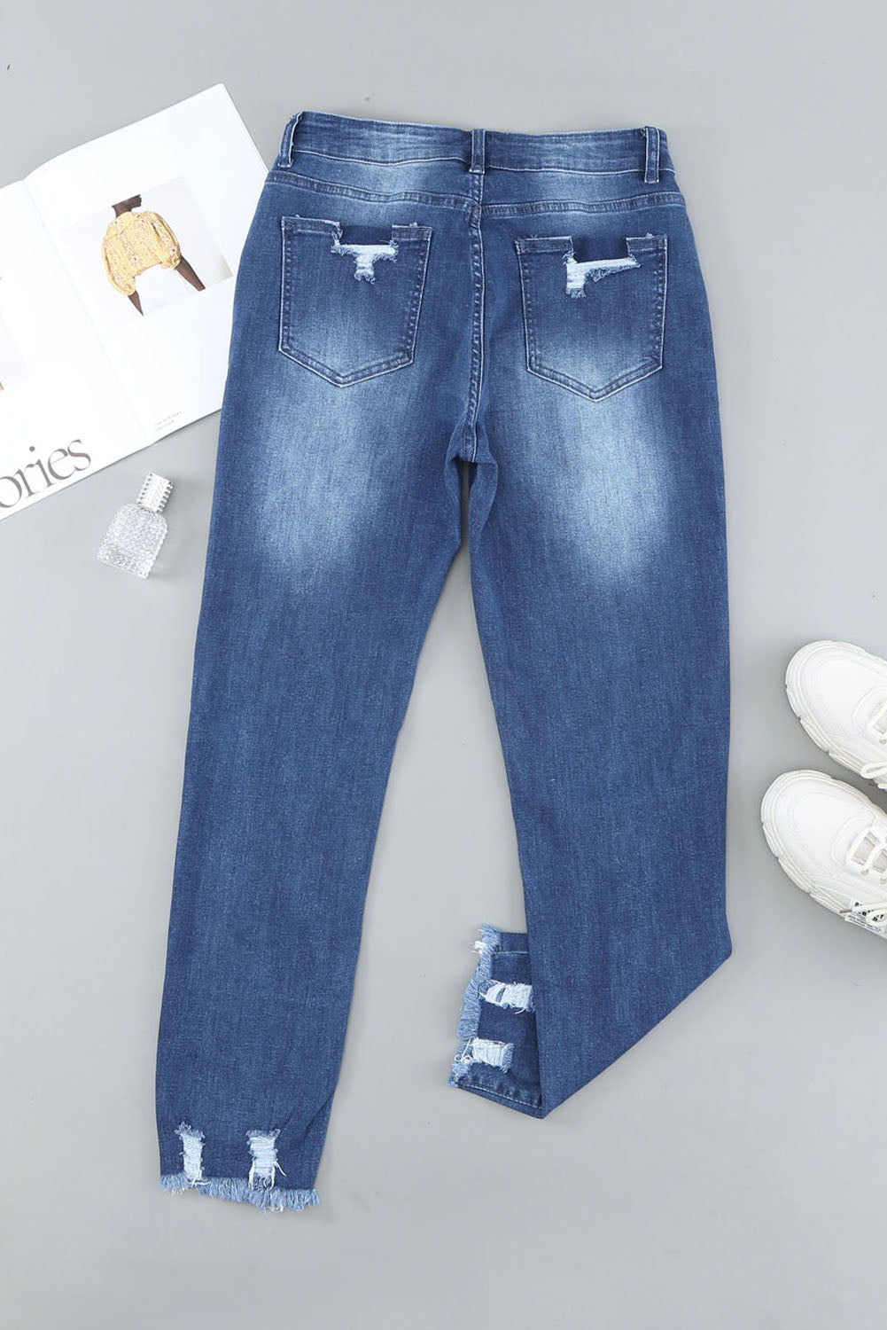 Honeybee Mumford's Light Blue Distressed Boyfriend Denim Pants