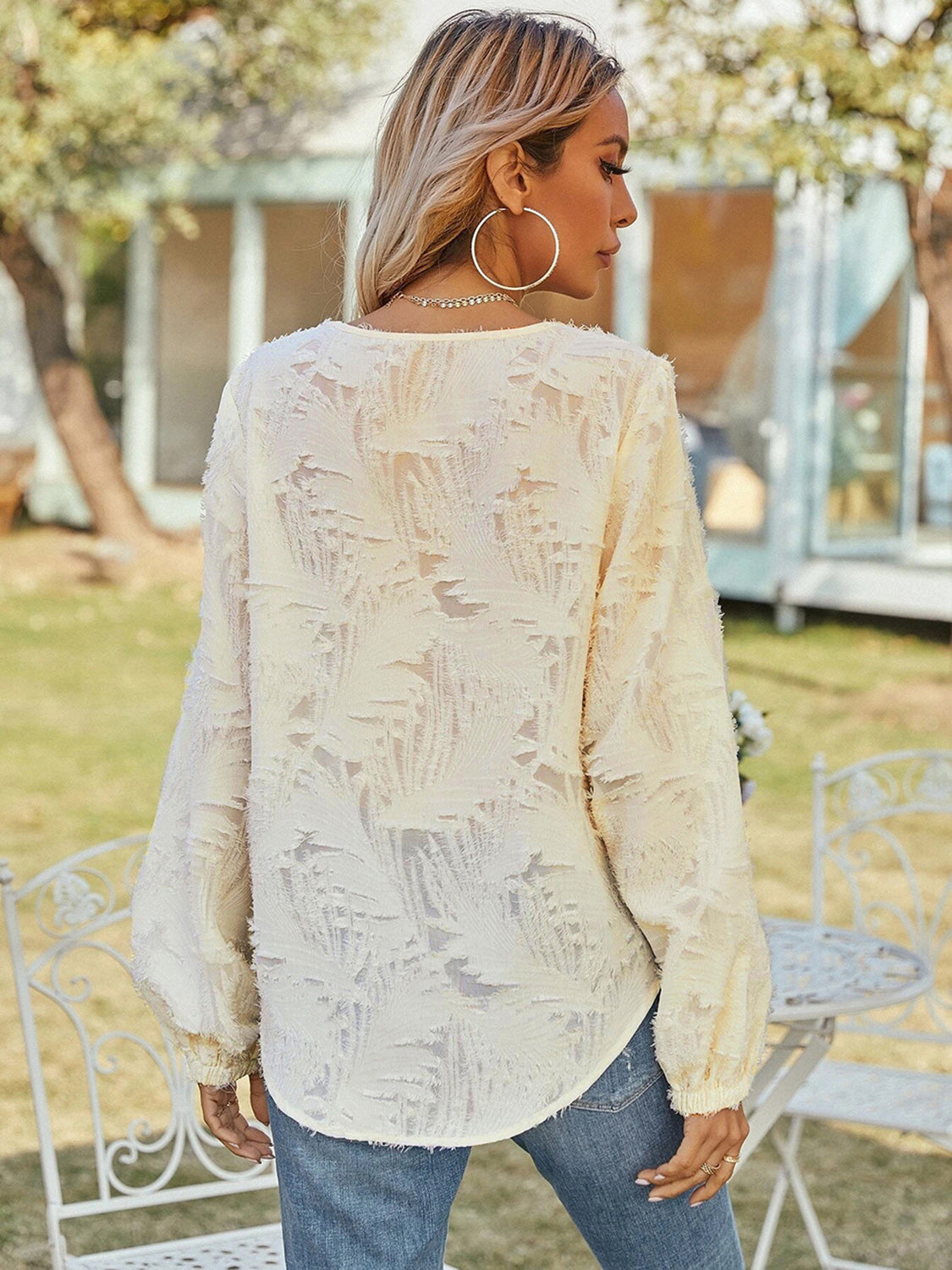 Honeybee Mumford's V-Neck Long Sleeve Blouse