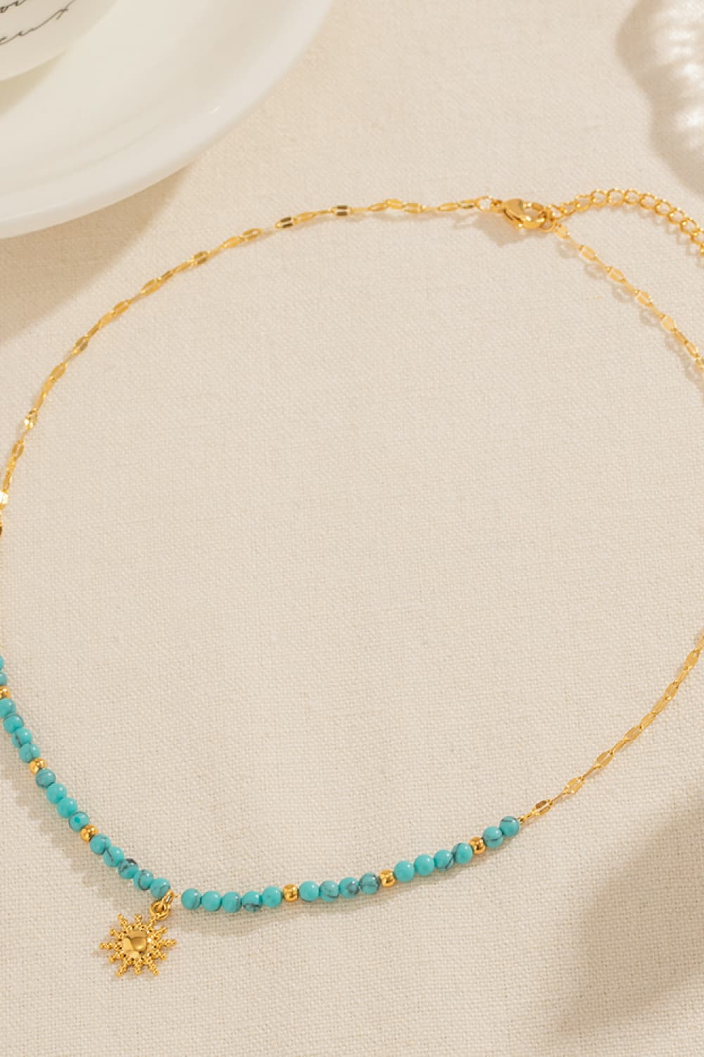 Honeybee Mumford's Turquoise Beaded 18K Gold-Plated Sun Shape Pendant Necklace