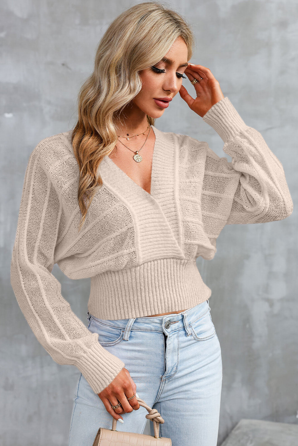 Honeybee Mumford's Surplice Neck Lace-Up Sweater