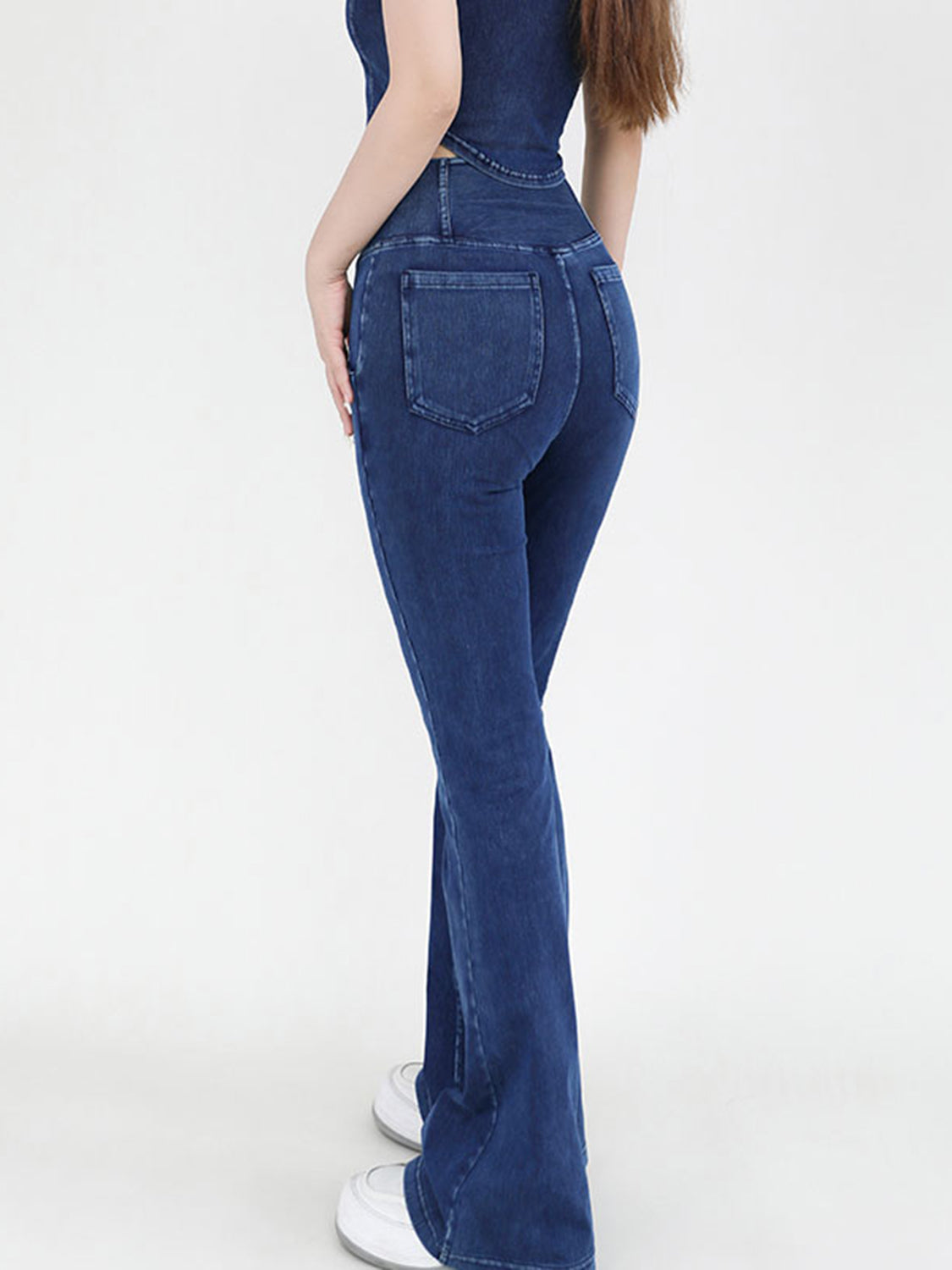 Honeybee Mumford's Wide Waistband Bootcut Jeans with Pockets