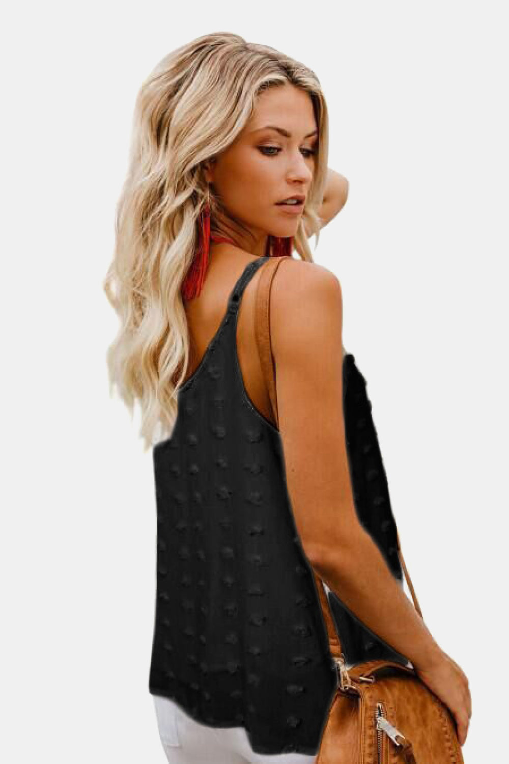 Honeybee Mumford's Swiss Dot V-Neck Buttoned Cami