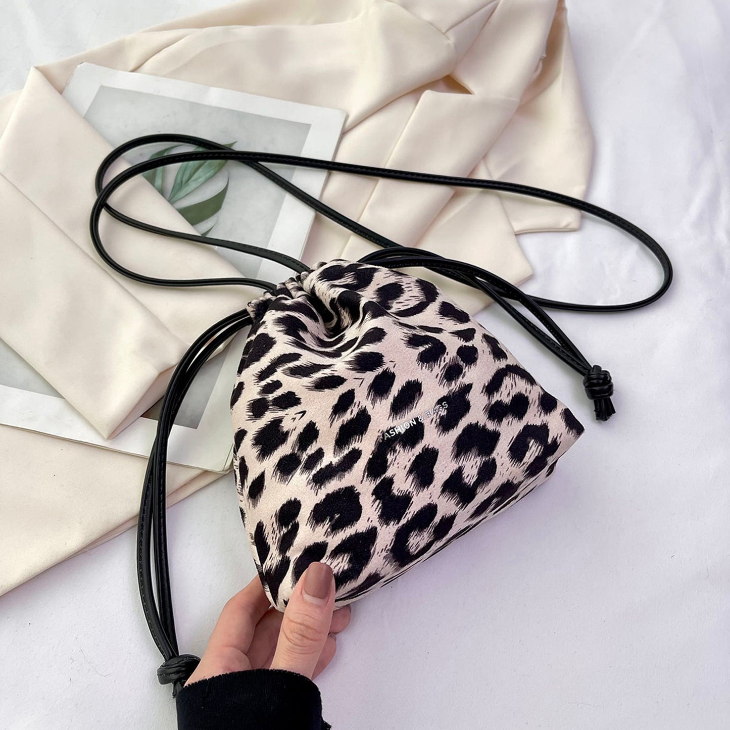 Honeybee Mumford's Drawstring Leopard Crossbody Bag