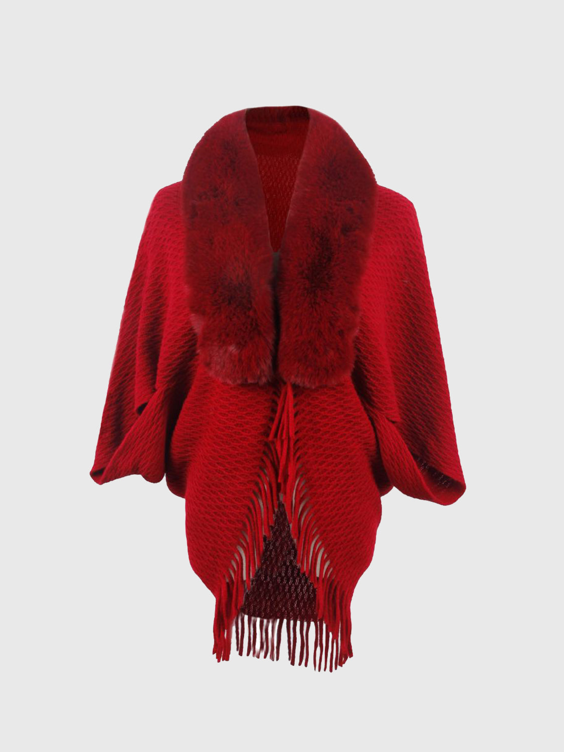 Honeybee Mumford's Open Front Fringe Hem Poncho