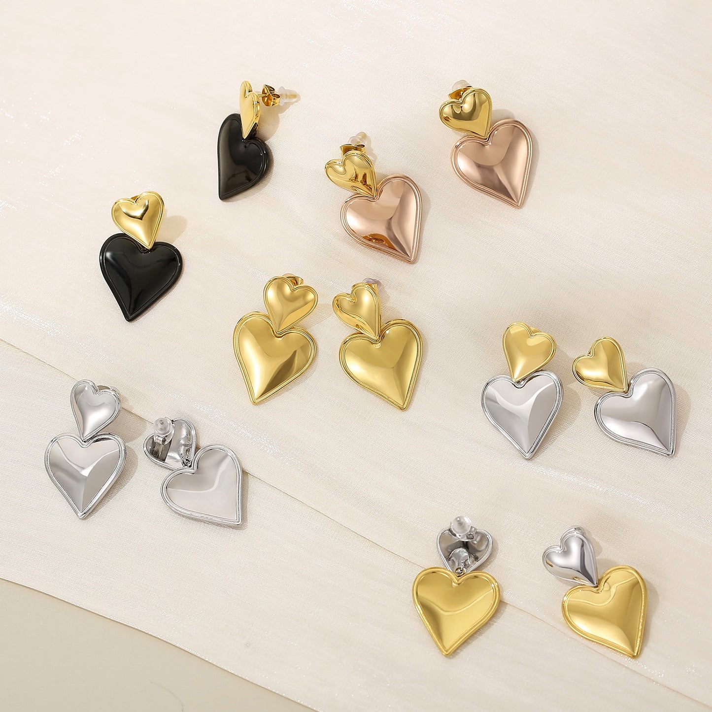 honeybee Mumford's Double Heart Earrings