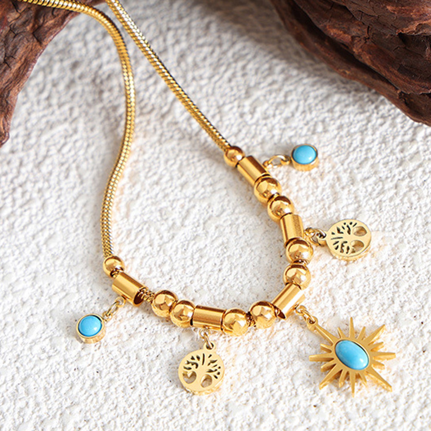 honeybee Mumford's Gold-Plated Charm Necklace