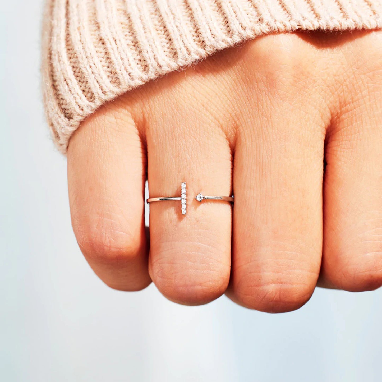 Honeybee Mumford's T Shape Sterling Silver Open Ring