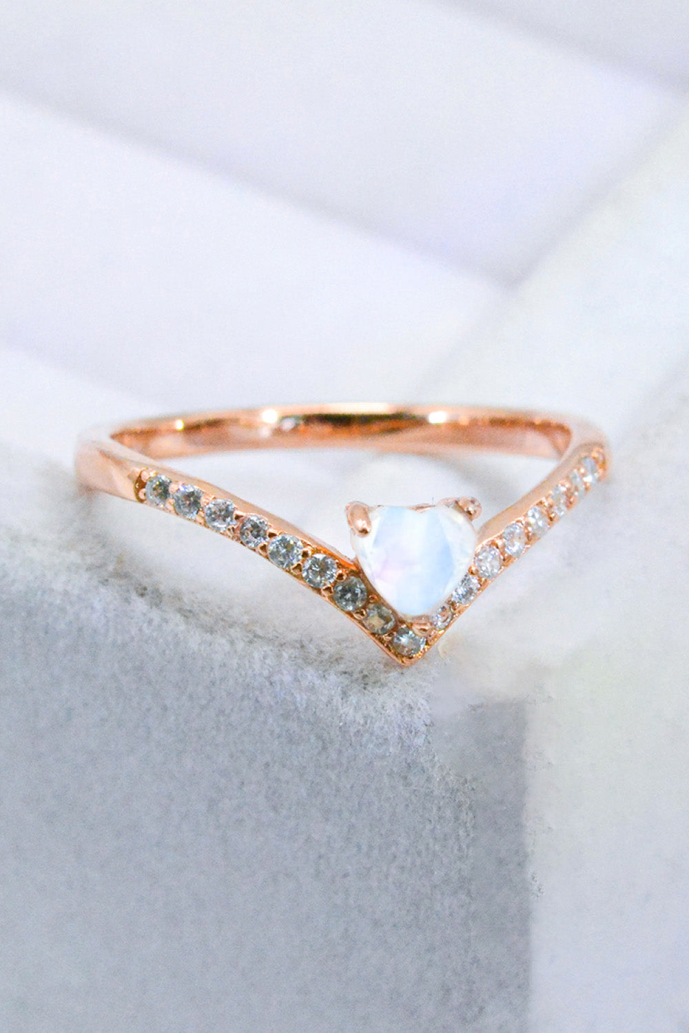 Honeybee Mumford's Moonstone Heart-Shaped Ring