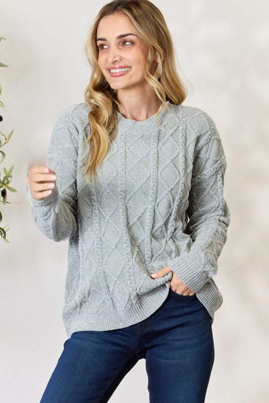 Honeybee Mumford's Cable Knit Round Neck Sweater