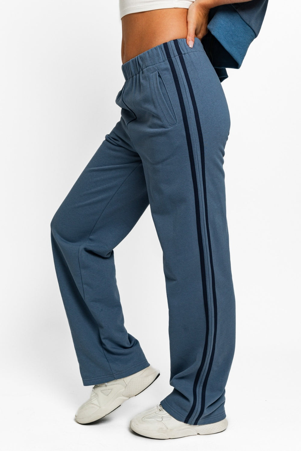 Honeybee Mumford's High Waisted Side Stripes Straight Track Sweatpants