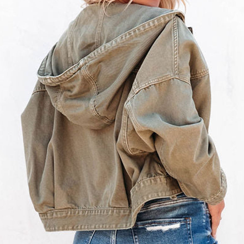 Honeybee Mumford's Hooded Dropped Shoulder Denim Jacket