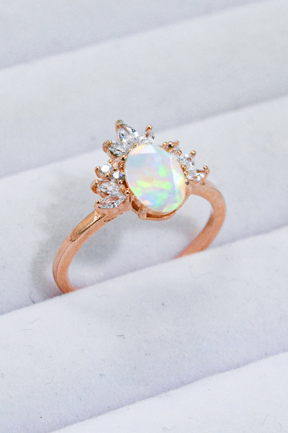 Honeybee Mumford's 18k rose gold-plated polished Sterling Silver Opal Ring