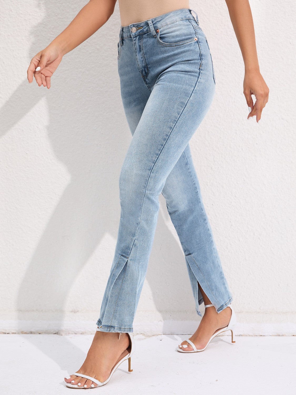 Honeybee Mumford's Slit Buttoned Jeans with Pockets