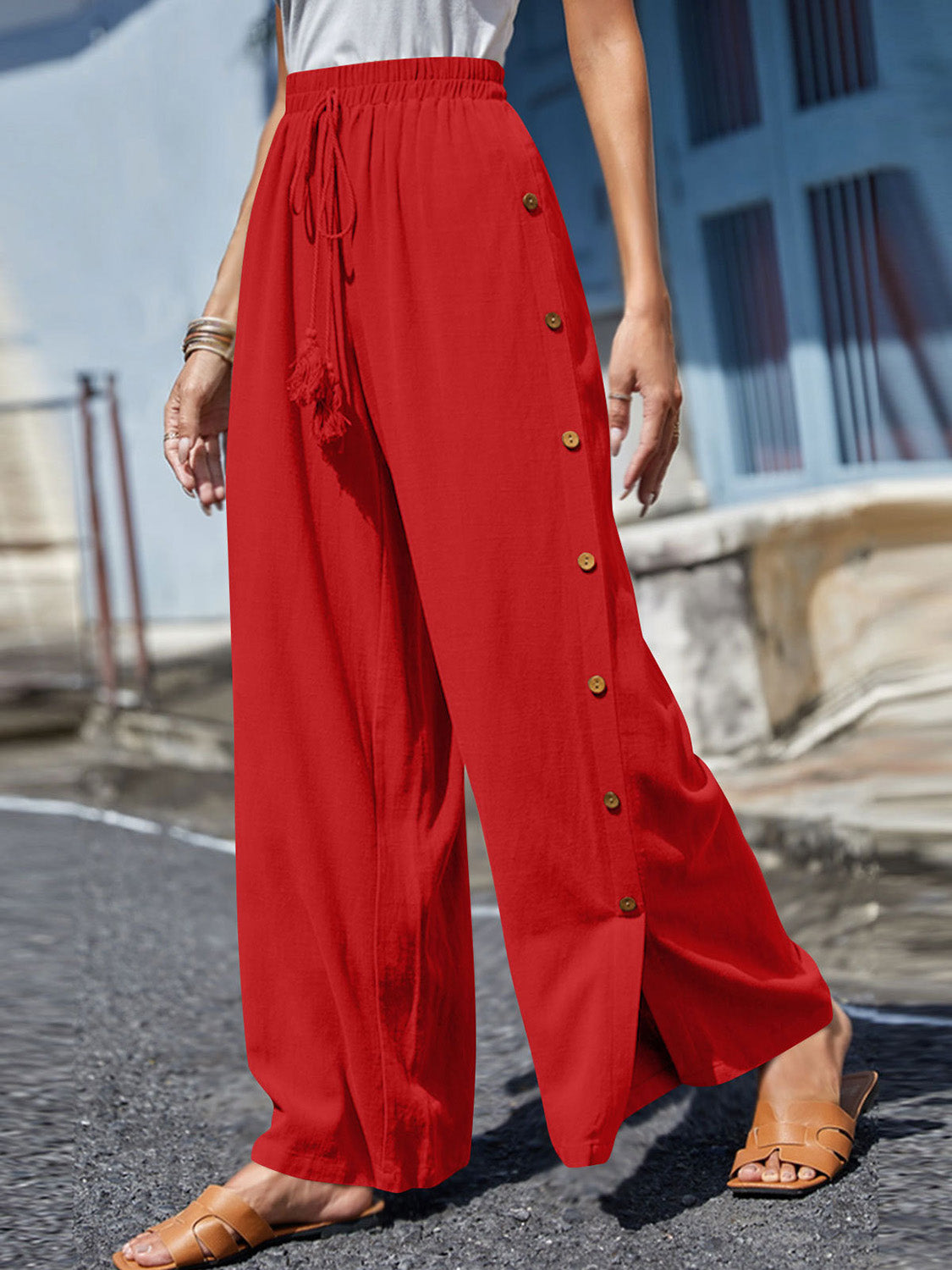 Honeybee Mumford's Full Size Tassel Wide Leg Pants