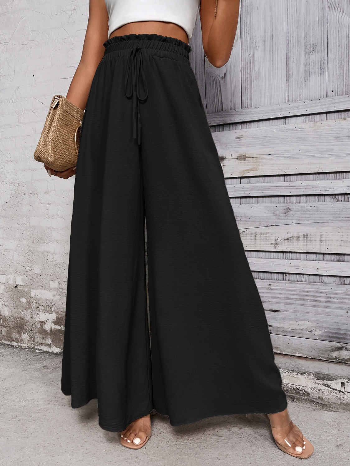 Honeybee Mumford's Tied High Waist Wide Leg Pants