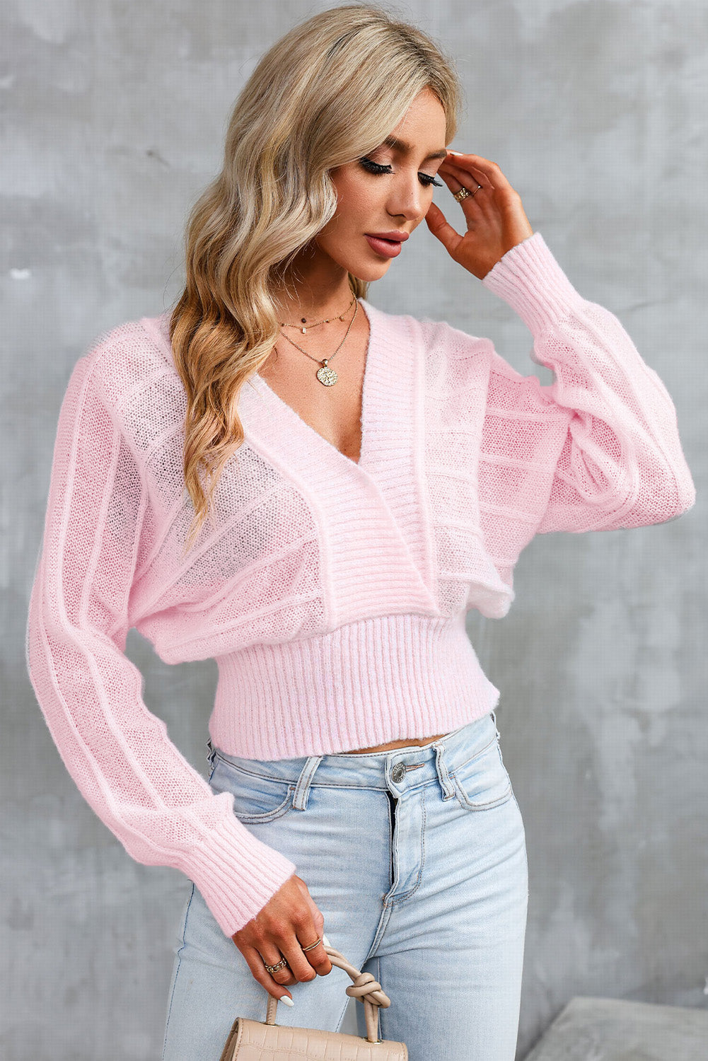 Honeybee Mumford's Surplice Neck Lace-Up Sweater