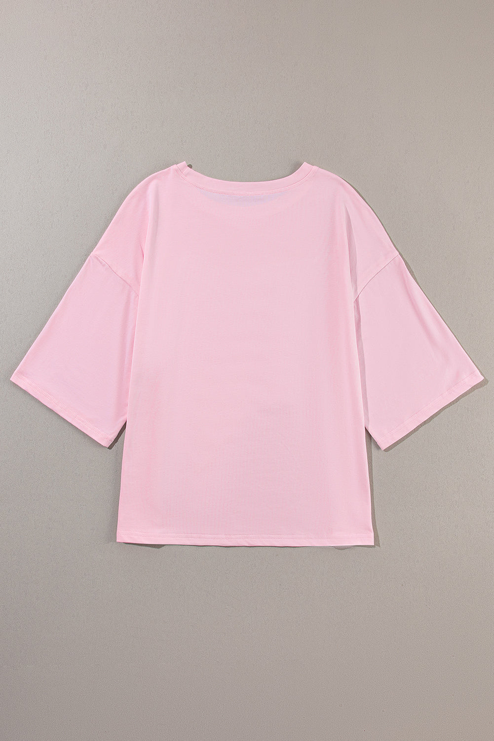 Honeybee Mumford's Light Pink Colorblock Star Patched Half Sleeve Oversized Tee