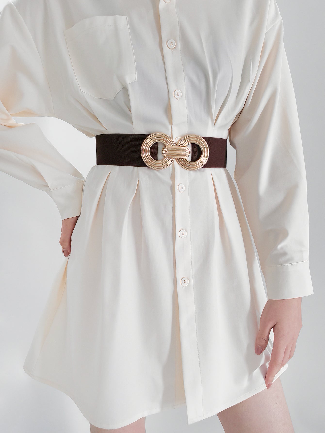 Honeybee Mumford's Geometric Buckle Elastic Wide Belt